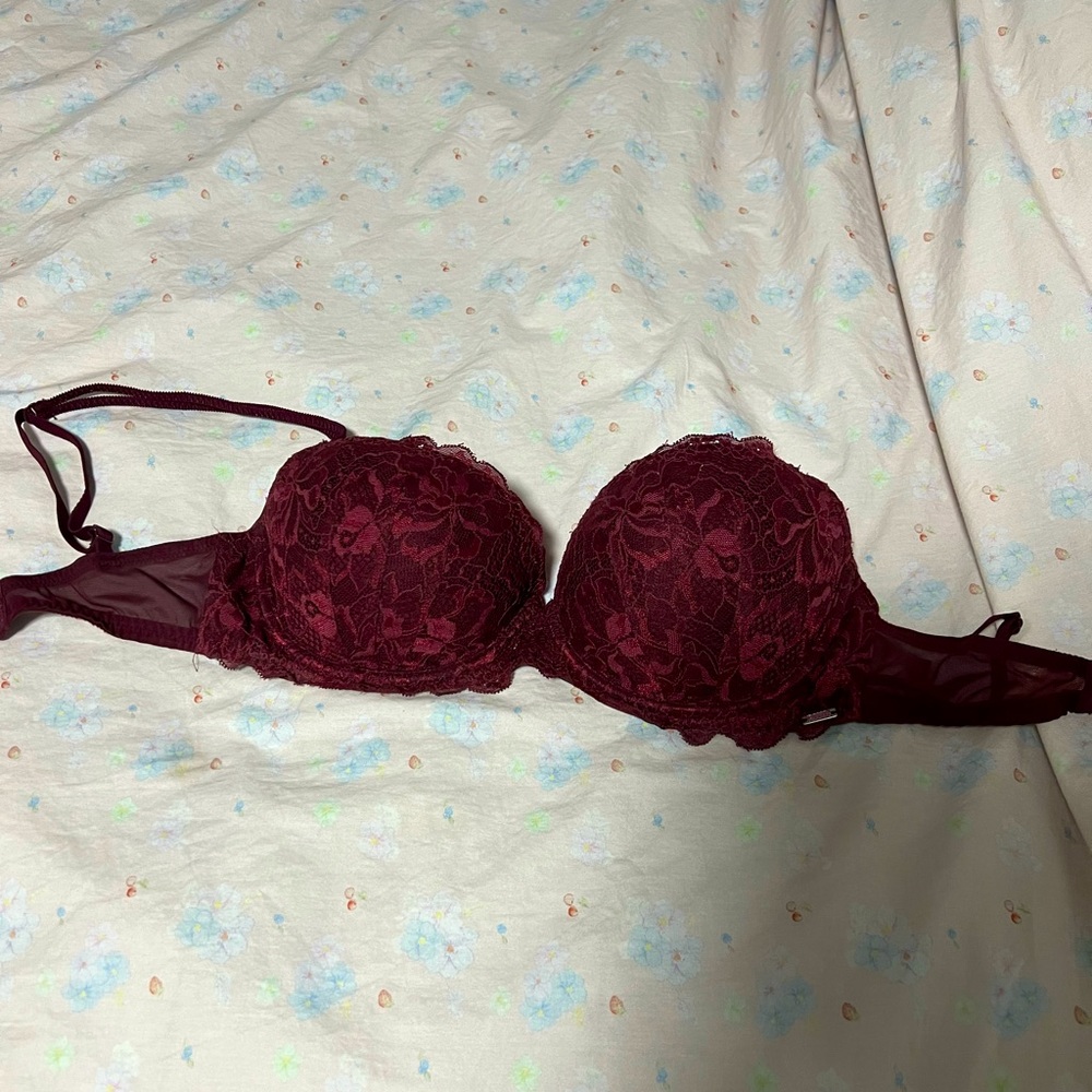 Victoria Secret lacey dark red bra